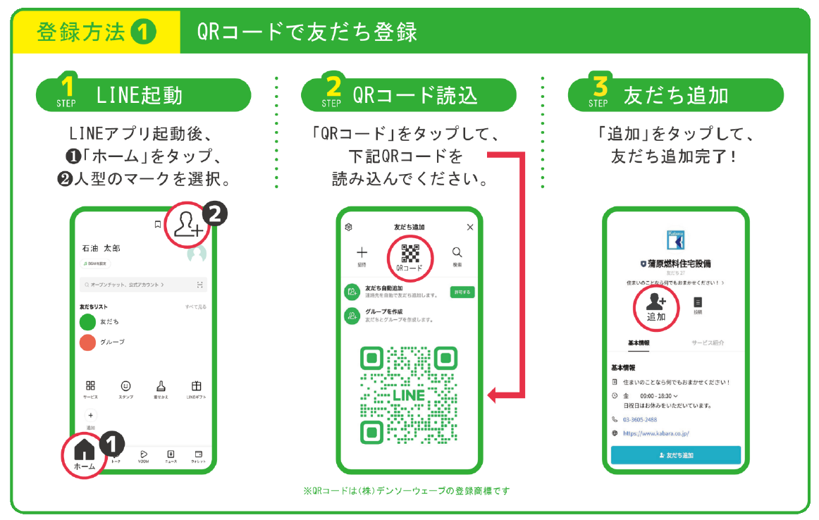 登録方法①「QRコードで友達検索」